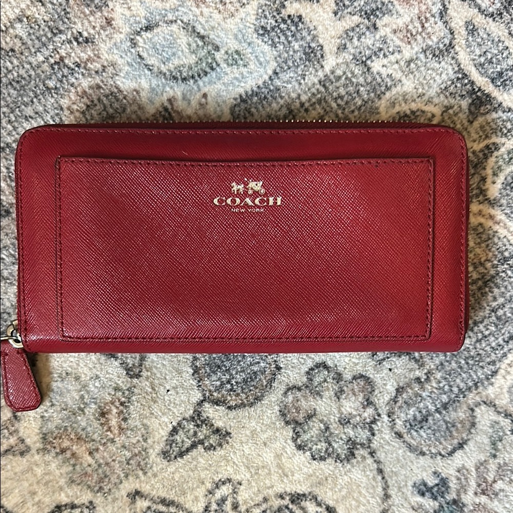 Coach Cherry Red Leather Wallet